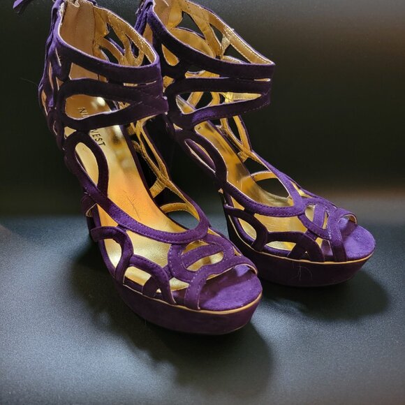 Nine West Platform Stiletto Heel – purple suede 8M. - Picture 2 of 10